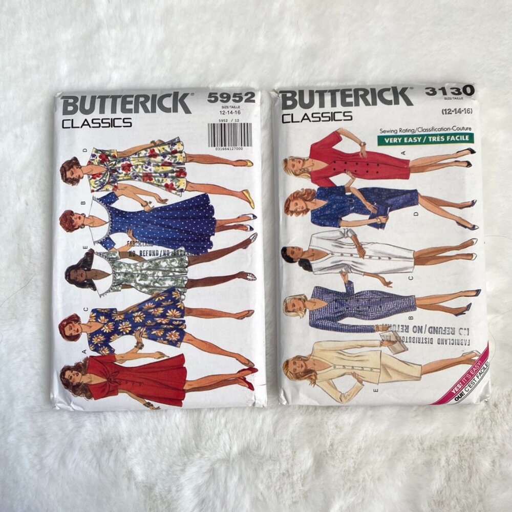 2 Butterick Classics Sewing Patterns